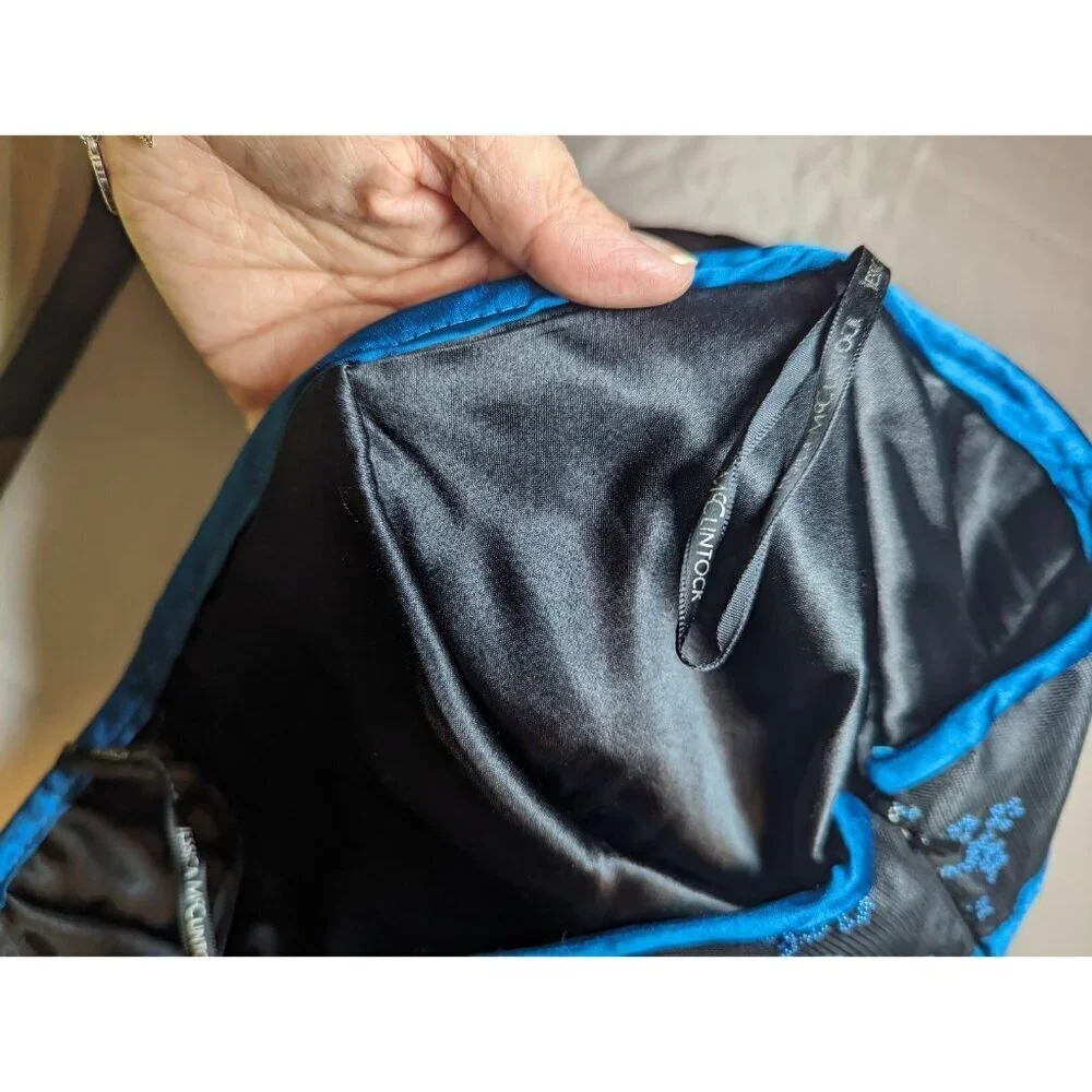 jessica mcclintock for gunne sax dress Blue/Black Strapless Size 3 - Picture 12 of 16